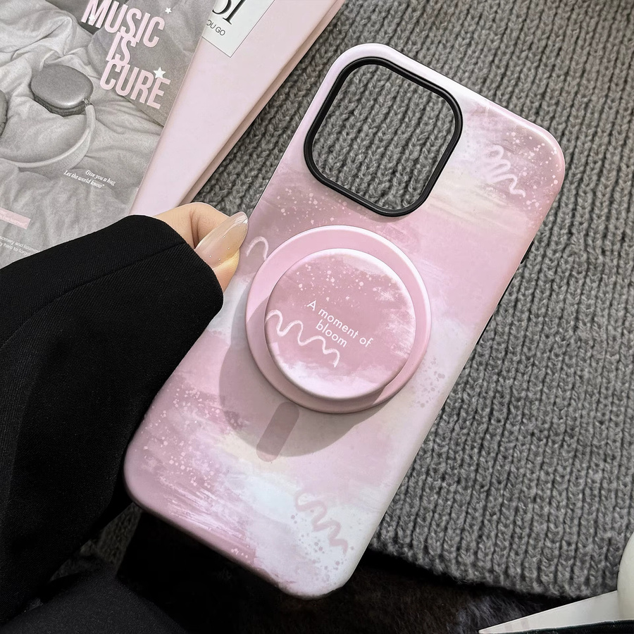 MUQGEW Magnetische Handyhülle mit rosa Farbverlauf für iPhone 11 bis iPhone 17 Pro Max Plus, stoßfeste Hartschale - Bild 5