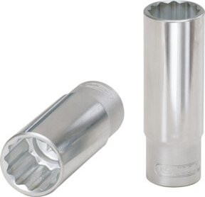 KS Tools 1/2 Zoll 12-kant Stecknuss lang aus Chrom-Vanadium in Silber - Bild 1