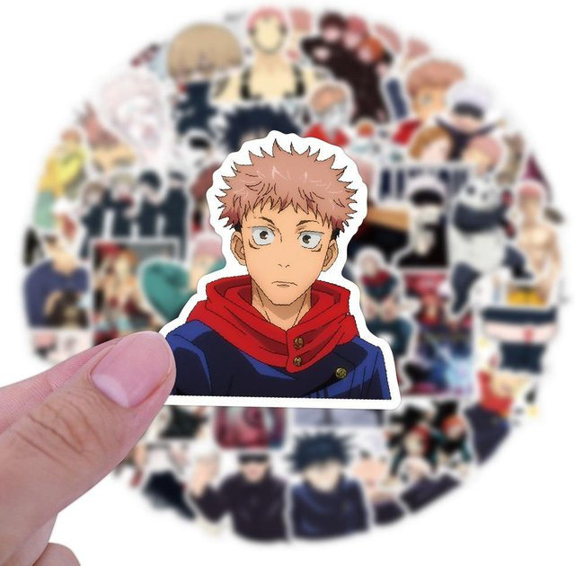 50 Stück Jujutsu Kaisen Sticker Set in Multicolour für DIY Scrapbook, Tagebuch und Handyhüllen - Bild 1