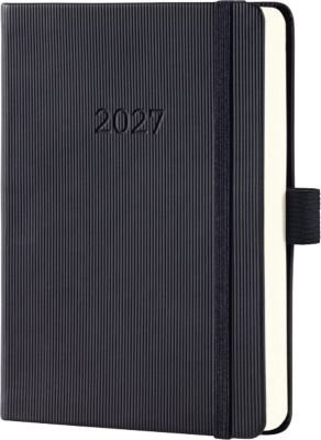 Sigel Tageskalender Conceptum 2027, A6, Schwarz, 1 Tag pro Seite, 400 Seiten, PU-Hardcover mit Stiftschlaufe - Bild 1