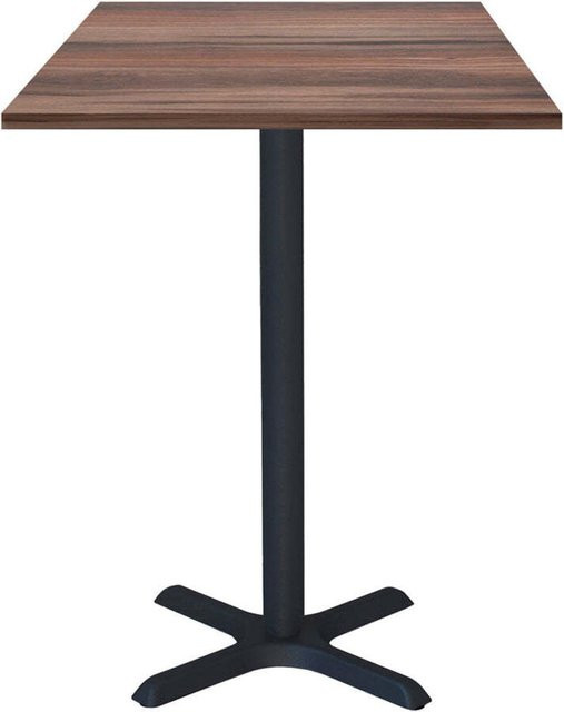 RestooTab Stehtisch Dina quadratisch in Eiche geräuchert mit schwarzem Gestell, B/T/H: 60 x 60 x 112 cm - Bild 1