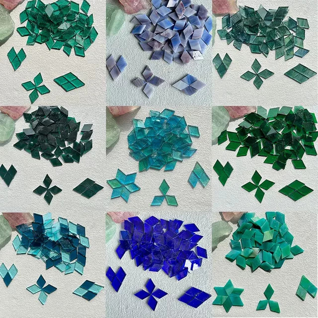 Arte917 Klarglas-Mosaikfliesen in Mehrfarbig, geometrische quadratische Mosaiksteine für DIY-Handwerk und Wanddekoration, 50 g - Bild 1