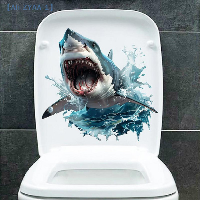 ZYAA-1 3D-Hai Wandaufkleber in Blau, wasserfester und selbstklebender Wandsticker für Badezimmer und Schlafzimmer von JETTING - Bild 1