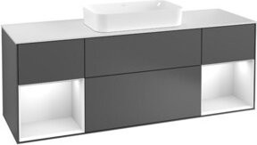 V&B Waschtischunterschrank Finion in Weiß und Grau, lackiert, B/H/T: 160 x 60,3 x 50,1 cm - Bild 1
