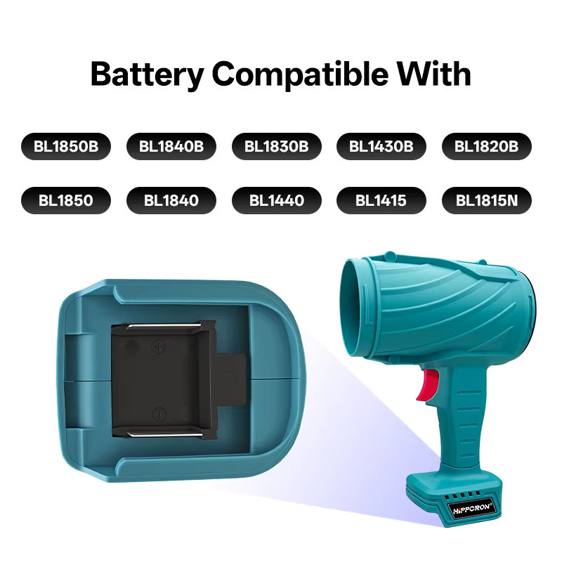 HIPPCRON 2-in-1 Kabelloser Elektrischer Luftbläser und Akku-Staubsauger mit 31000 RPM und 25m/s Luftgeschwindigkeit für Makita 21V Akku - Bild 6