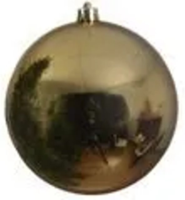 Kaemingk Weihnachtsbaumkugel Bruchfest in Hellgold Glanz, Durchmesser: 14 cm - Bild 1