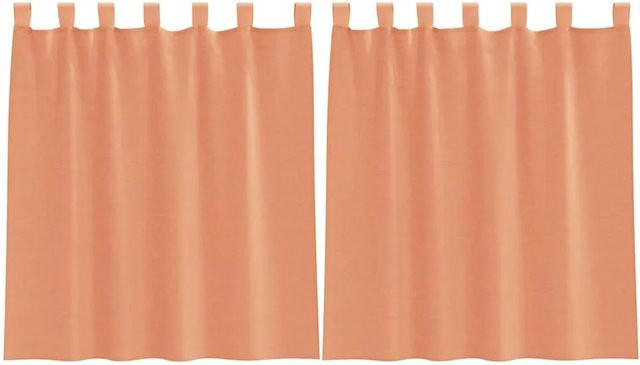 vidaXL Voile Vorhänge mit Schlaufen, 2 Stück, Terrakottarot, B/H: 140 x 140 cm - Bild 1