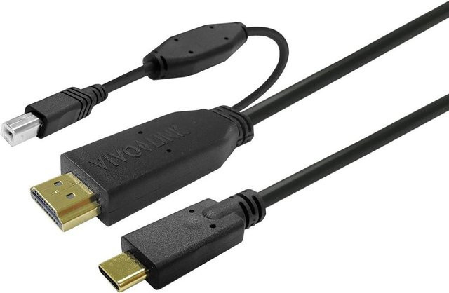 Vivolink USB-C auf HDMI Datenkabel USB 3.2 Gen 1 Schwarz, Länge: 7,5 m - Bild 1