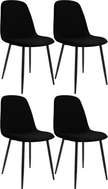 4er Set Esszimmerstühle DELUKE RAZON in Schwarz aus Stoff und Metall, B/T/H: 45 x 54 x 88 cm - Bild 1