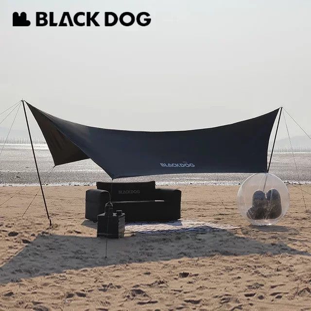 BLACKDOG Markisenzelt mit UPF50+ Sonnenschutz und wasserdichter PU3000 Beschichtung, 15 m², Schwarz - Bild 1