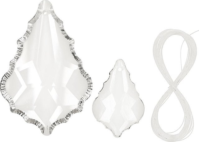 Sonnenfänger-Set Leaves von PRACHT aus transparentem Glas mit Farbspielen als hängender Schmuckanhänger - Bild 1