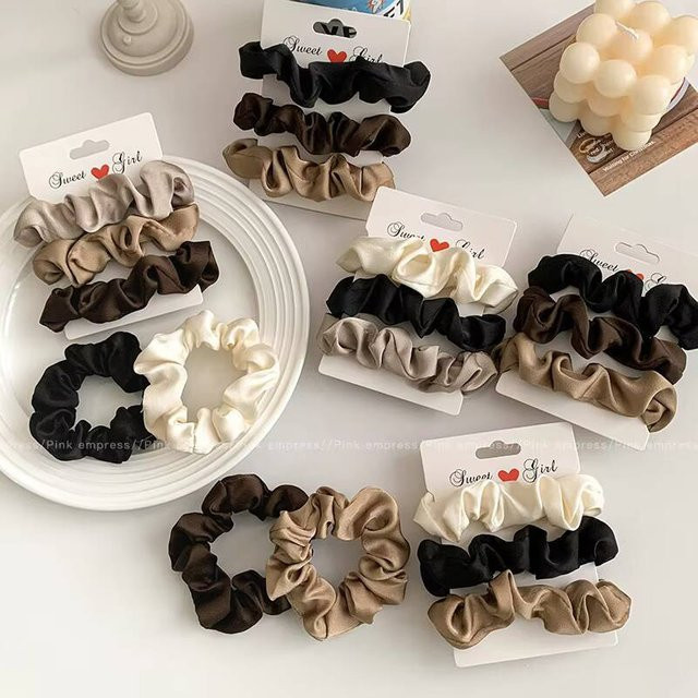 Scrunchies Seide Satin, Einfarbig, Damen - Bild 1