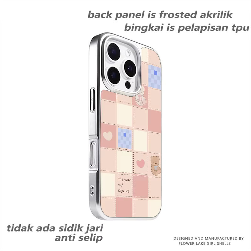 Stoßfeste Handyhülle von DecoPhone im koreanischen Stil mit Cartoon-Bär und mattierter Rückwand, Silber, passend für iPhone 17, 16, 15 und 14 Pro Max - Bild 2