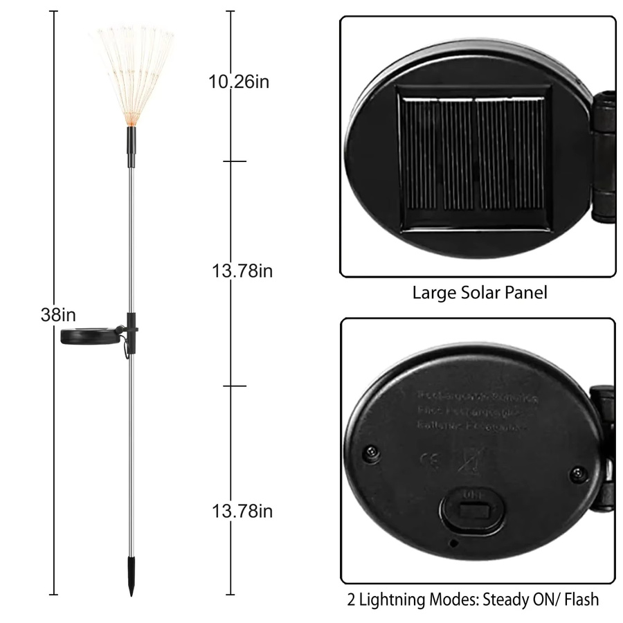 Heinast Solar Feuerwerk Lampe mit 120 LED als Outdoor Gartenleuchte in Globus- und Löwenzahn-Optik - Bild 6