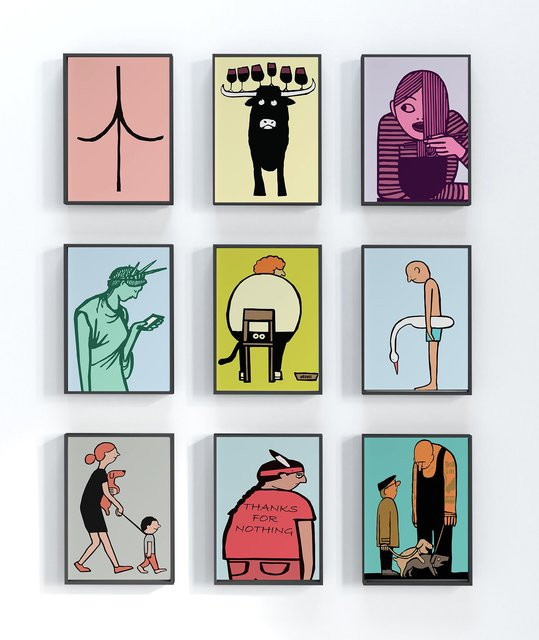 Potdemiel Leinwand Kunstgemälde mit abstraktem Comic-Motiv in Mehrfarbig für moderne Wanddekoration - Bild 1