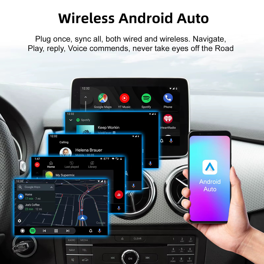 LEXXSON Drahtlose CarPlay und Android Auto Retrofit Kit Decoder Box für Mercedes Benz NTG 5.0 5.1 COMAND System, Farbe: Silber, mit Wi-Fi und Bluetooth - Bild 4