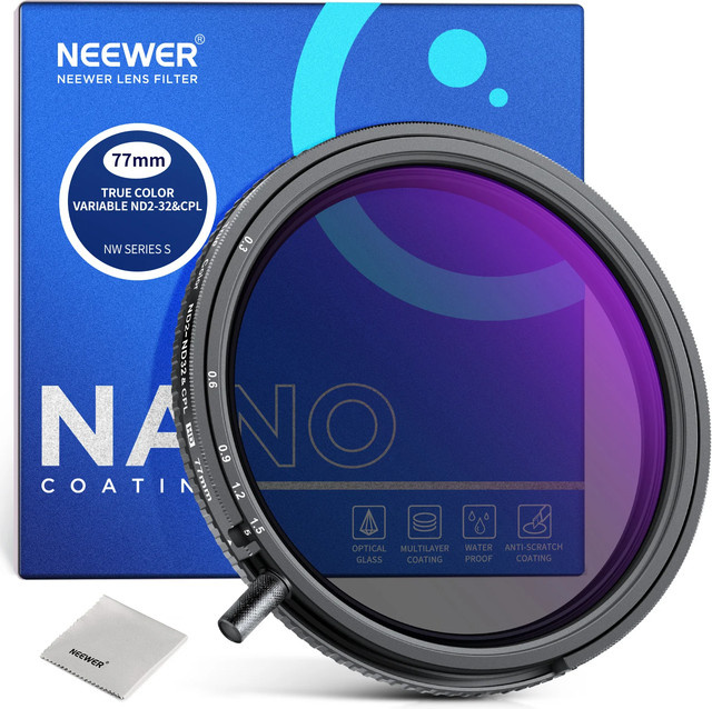 NEEWER 2in1 True Colors Multifunktions-Filter Variable ND2-ND32 und CPL Polarisationsfilter in Schwarz - Bild 1
