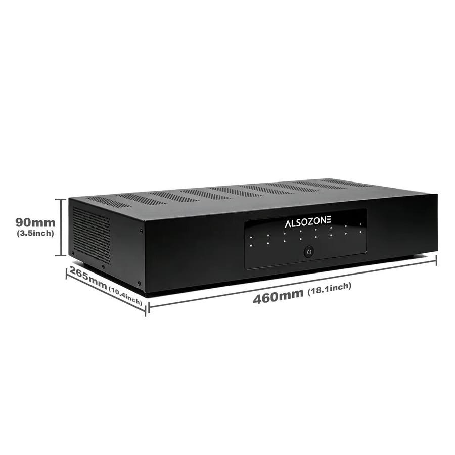 3eAudio PAM258 Mehrkanal-Leistungsverstärker 8-Kanal 250W pro Kanal TPA3255 PBTL GaN & PFFB THD 0,0003% bei 8Ω Schwarz - Bild 5