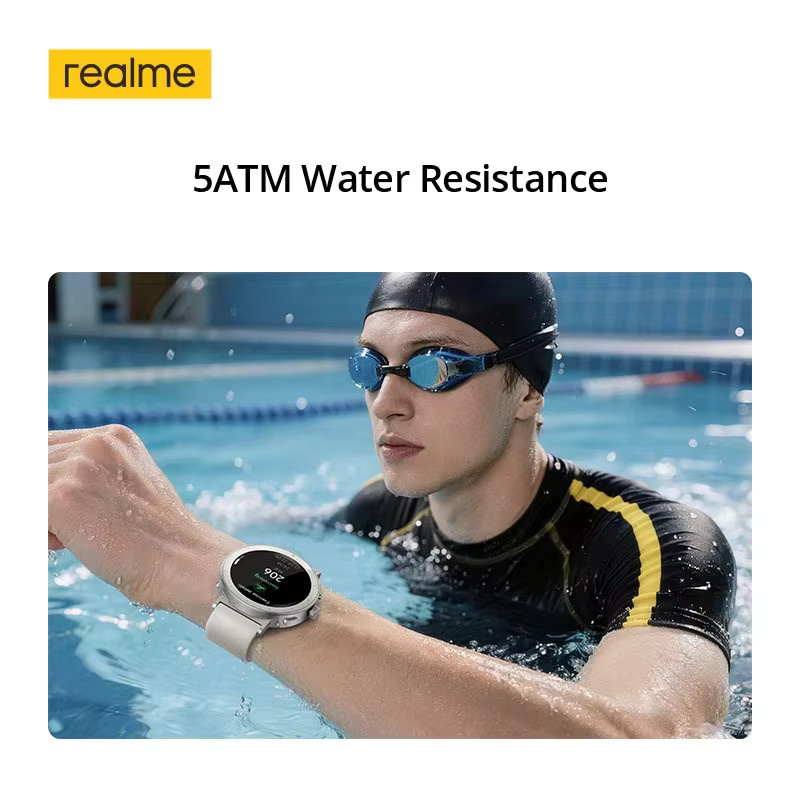 realme Watch S5 Smartwatch in Schwarz mit 1,43 Zoll AMOLED-Display, 5 ATM Wasserdichtigkeit und Silikonarmband - Bild 3