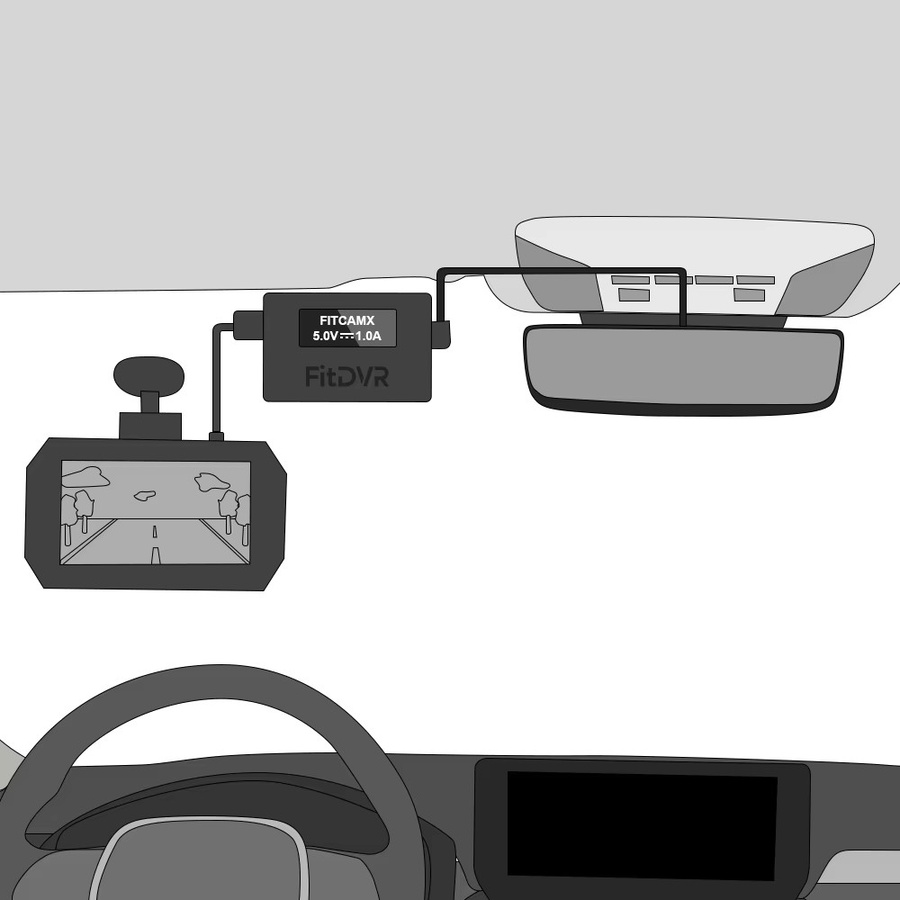 FitDVR Dashcam-Adapter 4-Pin für BMW E-Chassis 2004-2010 mit Regensensor und LED-Anzeige in Schwarz - Bild 5