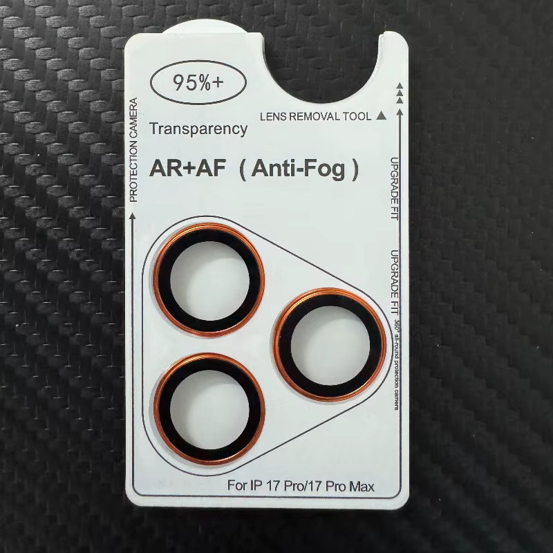 Apple AR Antibeschlag Gehärtetes Glas Schutzfolie für iPhone 17 16 15 14 13 Pro Max mit Rückfahrkamera-Schutz in Gold, Orange, Grau und Blau - Bild 3