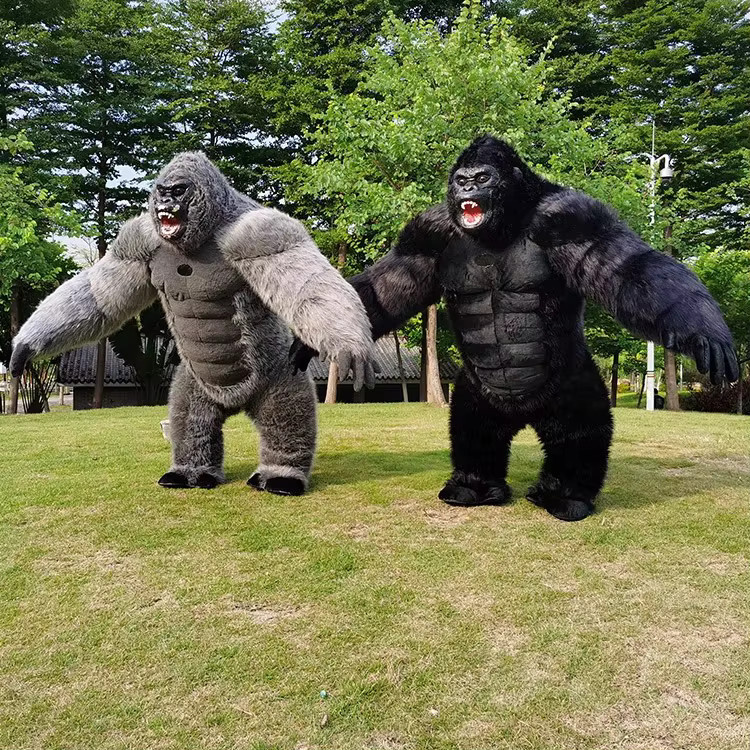 Potdemiel Gorilla-Kong aufblasbares Maskottchen-Kostüm, Plüsch / Textil, Tiere - Bild 2