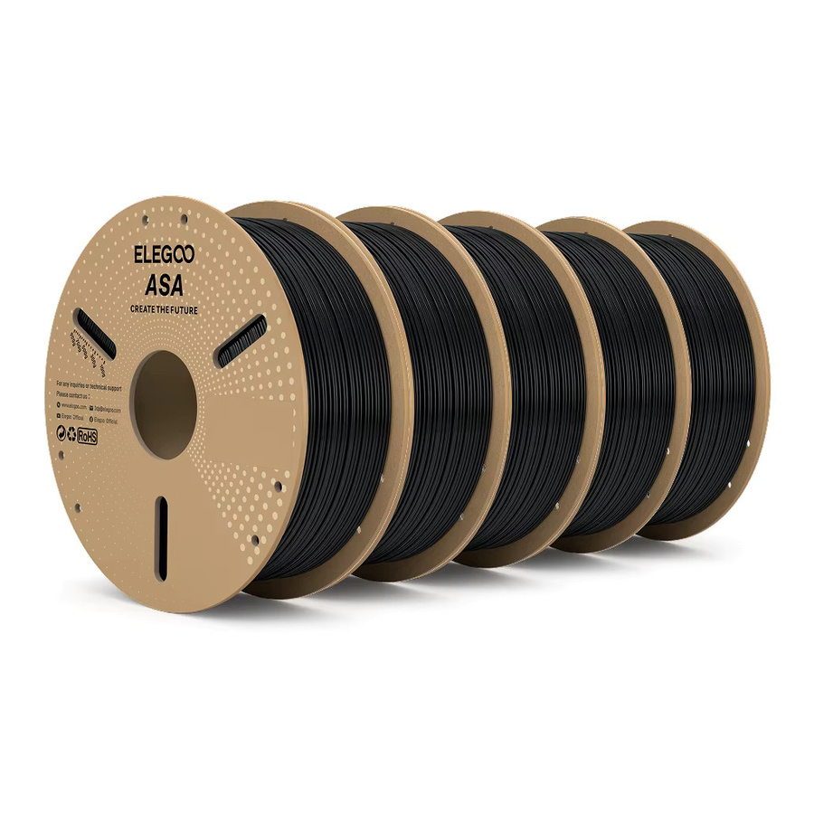 ELEGOO ASA-Filament 1,75 mm für FDM-3D-Drucker, UV- und wetterbeständig, 1 kg, Schwarz und Weiß - Bild 3
