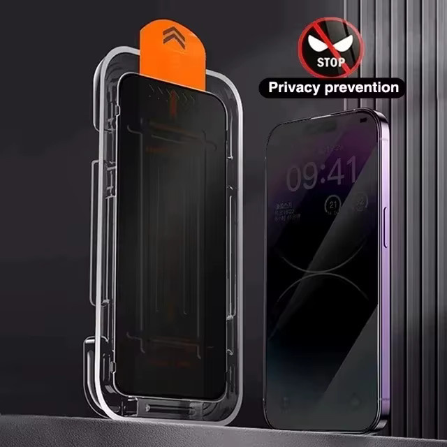 Sichtschutz-Displayschutzfolie aus Glas für Apple iPhone Modelle, transparent, staubfreie Installation - Bild 5