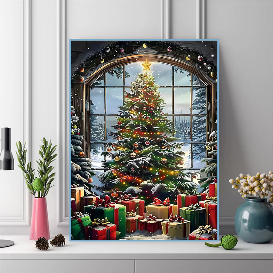 Evershine Diamant-Gemälde Weihnachten DIY-Mosaik Bastelset mit Schneelandschaft und Baum in Multicolour, B/H: 20 x 30 cm - Bild 3
