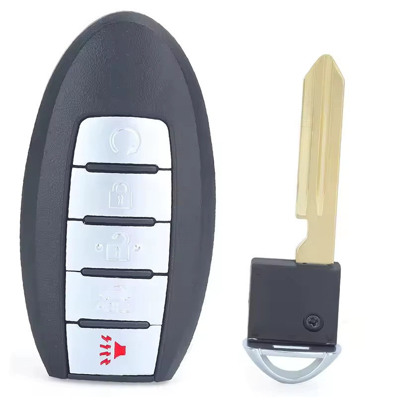 Keyecu Smart Fernbedienung Schlüsselanhänger für Nissan Patrol Armada und Infiniti QX56 Q80, 5 Tasten, 433 MHz, ID46 Chip, Schwarz - Bild 3
