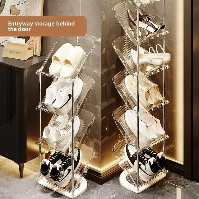 Untior Schuhregal aus Edelstahl in Silber, modernes und platzsparendes Schuhregal für den Flur - Bild 1