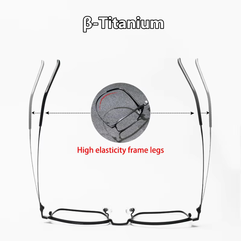 KOCOLIOR Lesebrille, Vollrand, Rechteckig, Titan, Schwarz - Bild 3