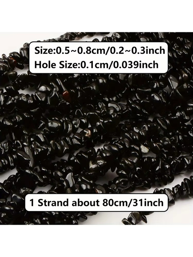 NASSBORO Perlen, Schwarz, 5-8mm - Bild 6