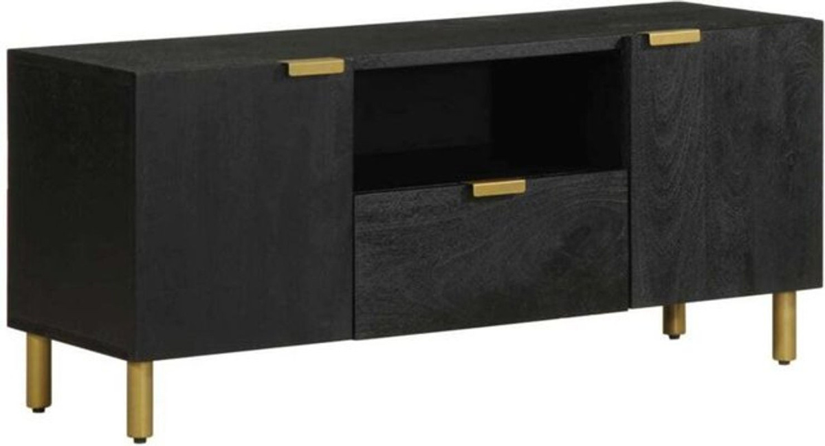 Vidaxl TV-Schrank in Schwarz im Industrial Design aus Holzwerkstoff, B/T/H: 105 x 33 x 46 cm - Bild 1