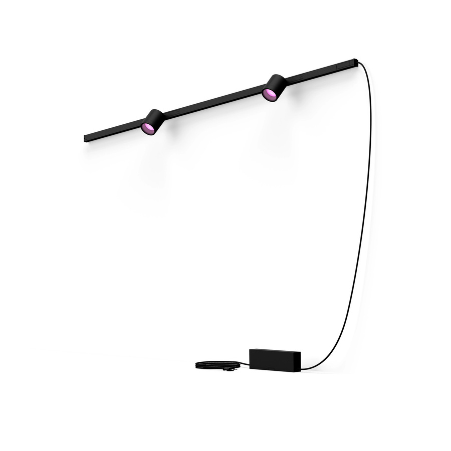 Philips Hue Perifo Basis-Set Gerade Wandleuchte in Schwarz mit 2 Spots - Bild 1