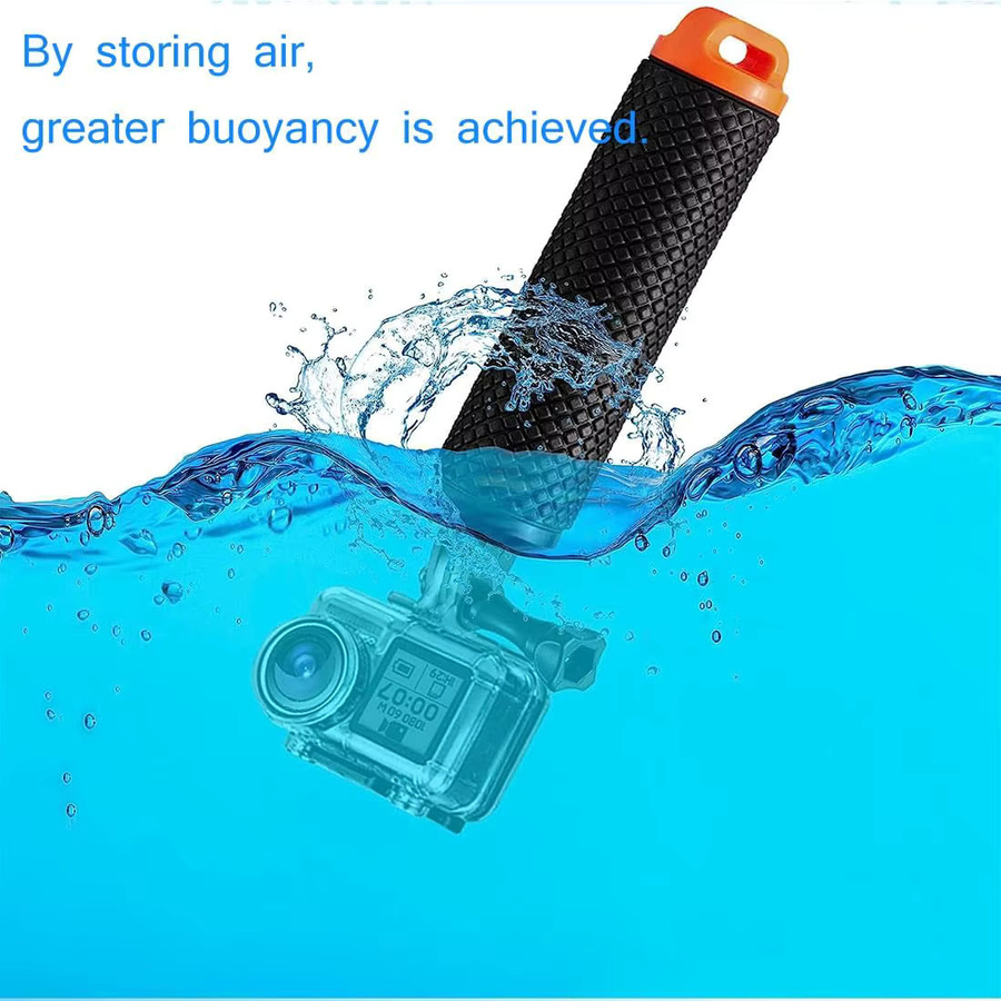 Wasserdichter Handheld Unterwasser-Sport-Selfie-Stick Monopod mit Schwimmfunktion und Stativhalterung für HD Geekpro in Schwarz und Gelb - Bild 2