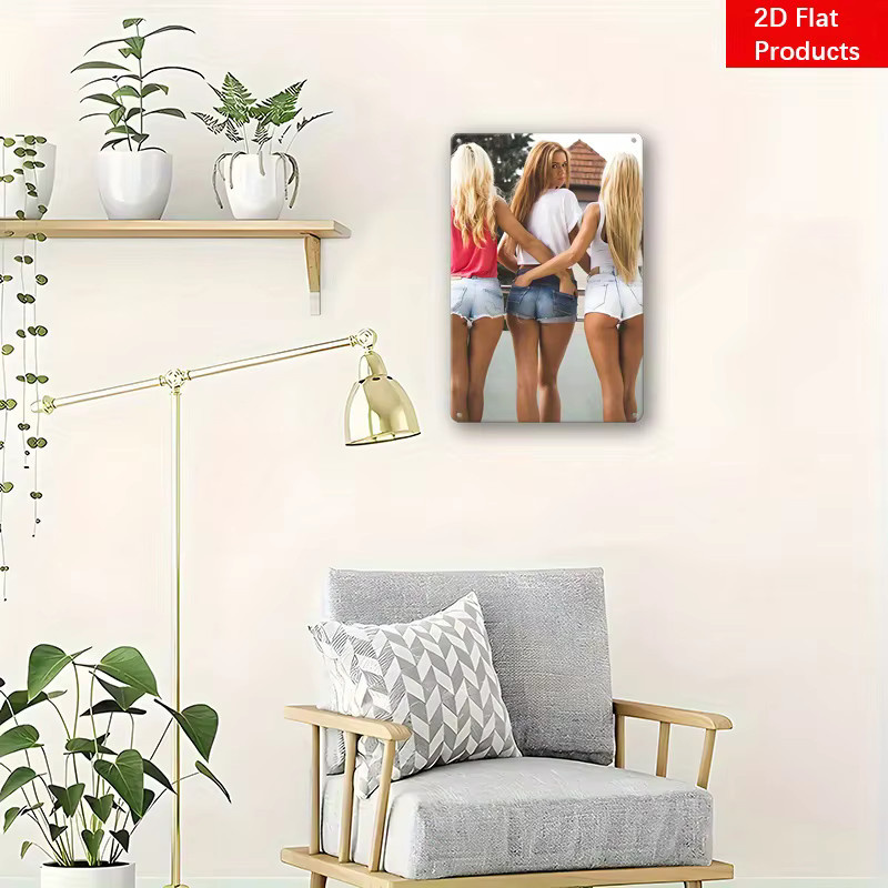 HELLOYOUNG Metall-Wandkunst Goldene Blondinen Rückansicht in Gold und Multicolour, Wanddekoration aus Metall, Breite: 20,32 cm, Höhe: 30,48 cm, Tiefe: 0,3 cm - Bild 5