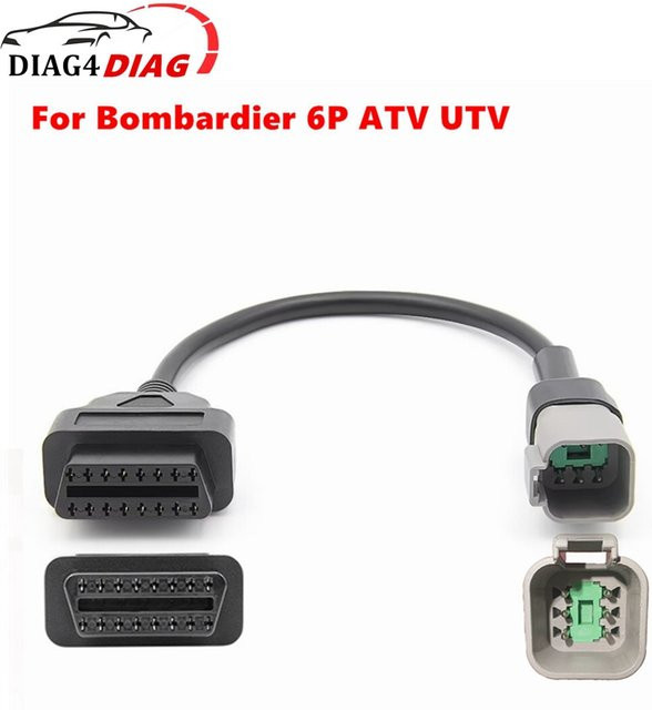 OBD2 6-Pin auf 16-Pin Diagnoseadapterkabel in Schwarz für BRP Motorräder, ATV und UTV - Bild 1