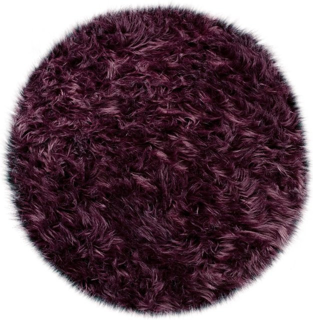 Runder Hochflor-Teppich Playara in Lila, Durchmesser: 60 cm - Bild 1