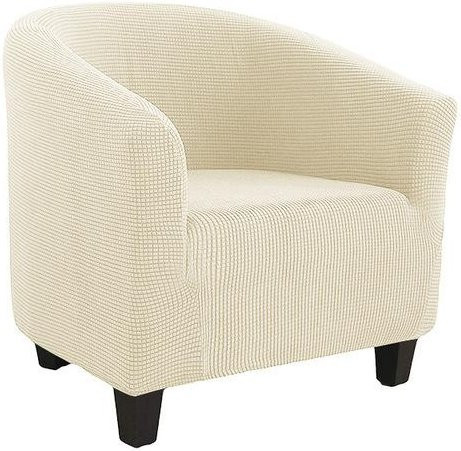 Jacquard Club Sesselbezug aus Polyester, elastischer und schmutzabweisender Sofabezug in Beige - Bild 1