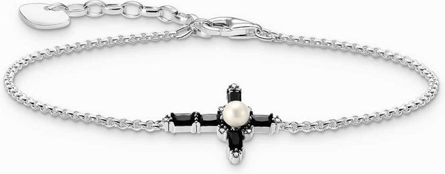 Thomas Sabo Armband, 925 Silber, schwarzes Kreuz, Damen - Bild 1