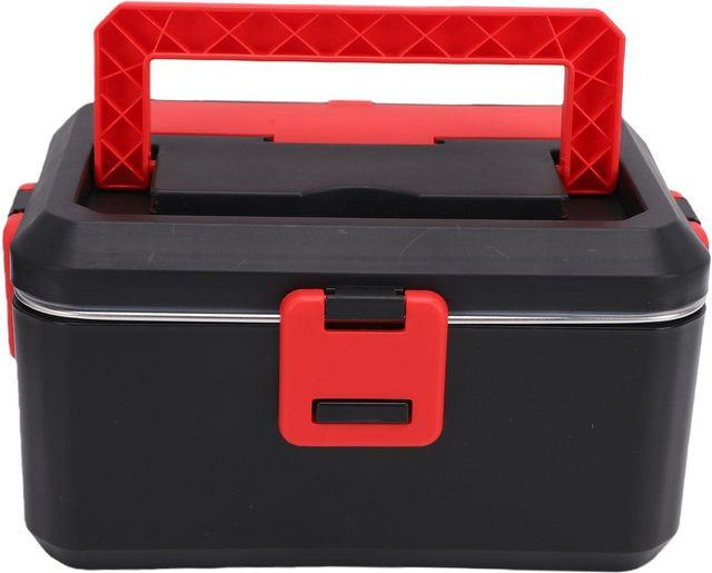 Elektrische Lunchbox Essenswärmer aus Edelstahl in Rot für Auto, LKW und Reisen - Bild 1