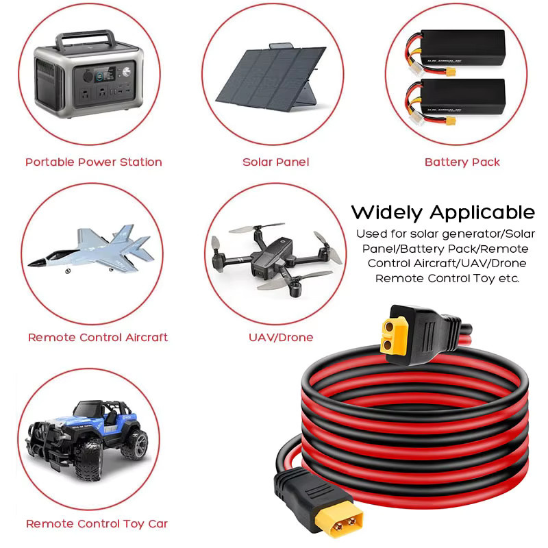 ALLPOWERS XT60 Ladekabel mit XT60 Stecker auf XT60 Buchse, 12AWG, Länge: 6 m x 3 m x 1,5 m - Bild 4