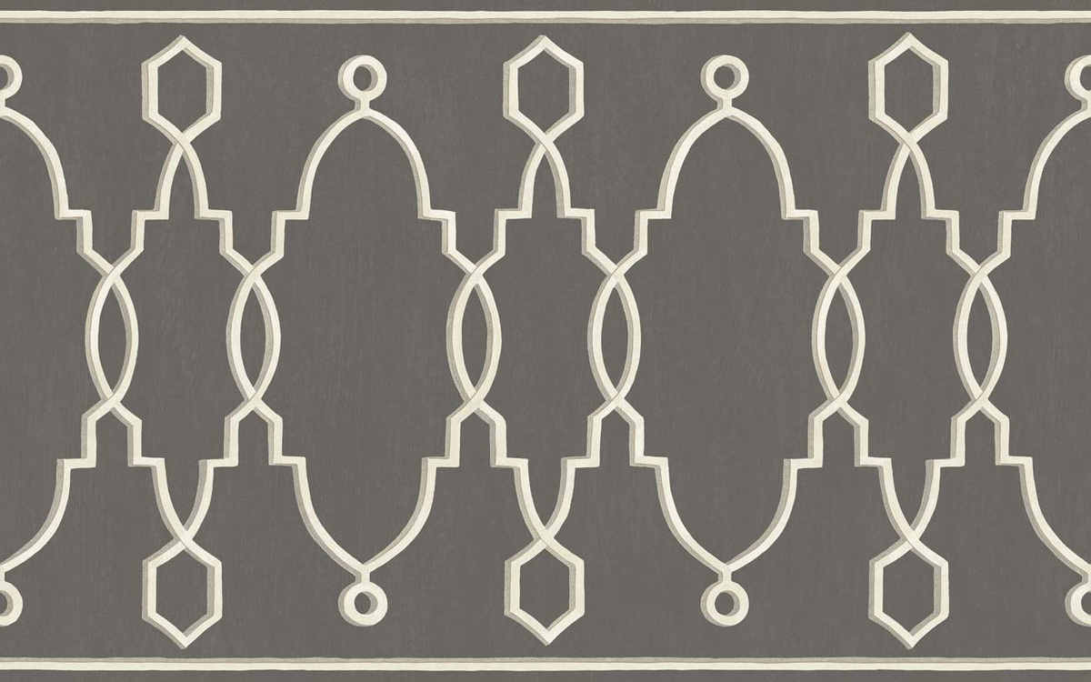 Cole & Son Tapete Prere Charcoal in Anthrazit und Grau mit geometrischem Art Deco Muster aus Vlies - Bild 1