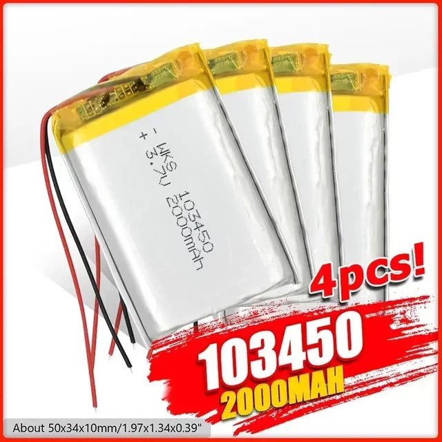 PURFIELD Lipo-Polymer-Lithium-Akku 2000 mAh 3,7 V in Silber für GPS-Navigatoren, Bluetooth-Lautsprecher und Kameras - Bild 1