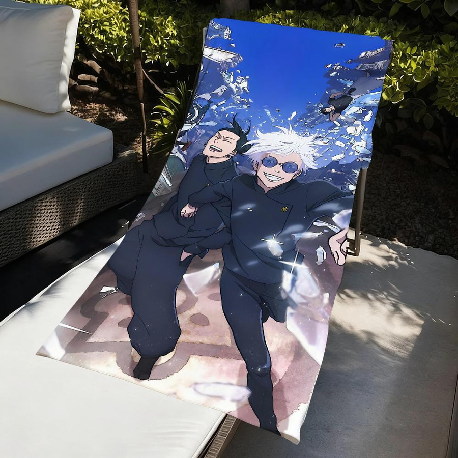 Dalangpa Jujutsu Kaisen Gojo Strandtuch, schnelltrocknend und weich, multicolor, B: 40 cm, H: 60 cm - Bild 4