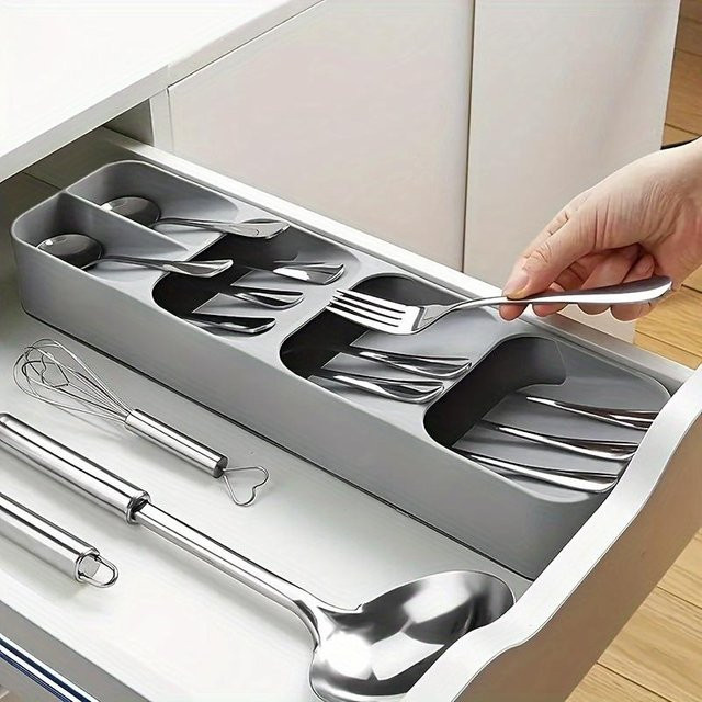 Multifunktionale Besteckschale Mango Event als Besteckteiler Organizer für Küchenschubladen in Schwarz - Bild 1