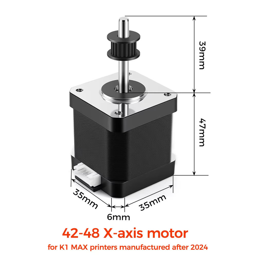 Creality Schrittmotor Modell 42-48 für X-Achse und Y-Achse passend für K1 MAX 3D-Drucker (Version nach 2024) in Schwarz - Bild 4