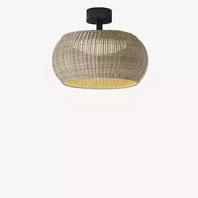 Bover Perris LED Deckenleuchte aus Rattan in Beige und Schwarz im Boho-Stil - Bild 1