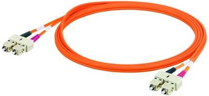 Weidmüller Glasfaser LWL Anschlusskabel OM1 Multimode 62,5/125 µm, Farbe: Orange, Länge: 3,00 m, Steckertyp: 1x SC auf 1x SC - Bild 1
